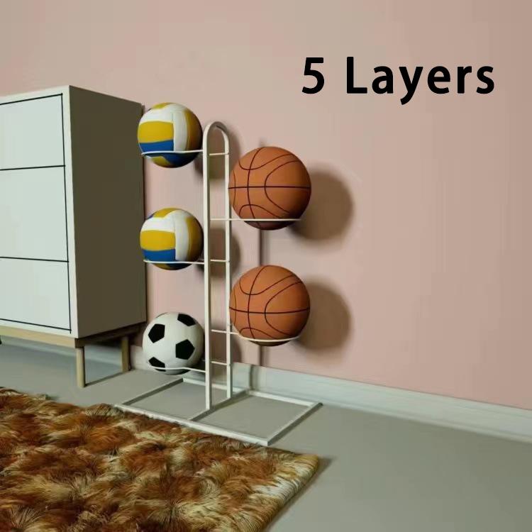 For 2/3/4/5Layers Basketball Storage Rack Indoor Children Balls Placed Rack Football Volleyball Basketball Holder Balls Metal St