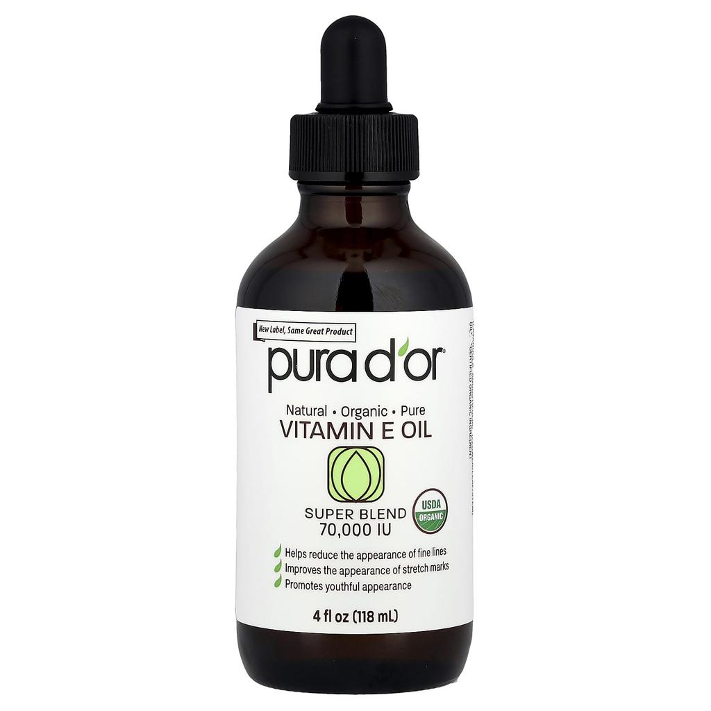 Pura D'Or, Professional, Vitamin E Oil, 70,000 Iu, 118 Ml (4 Fl Oz)
