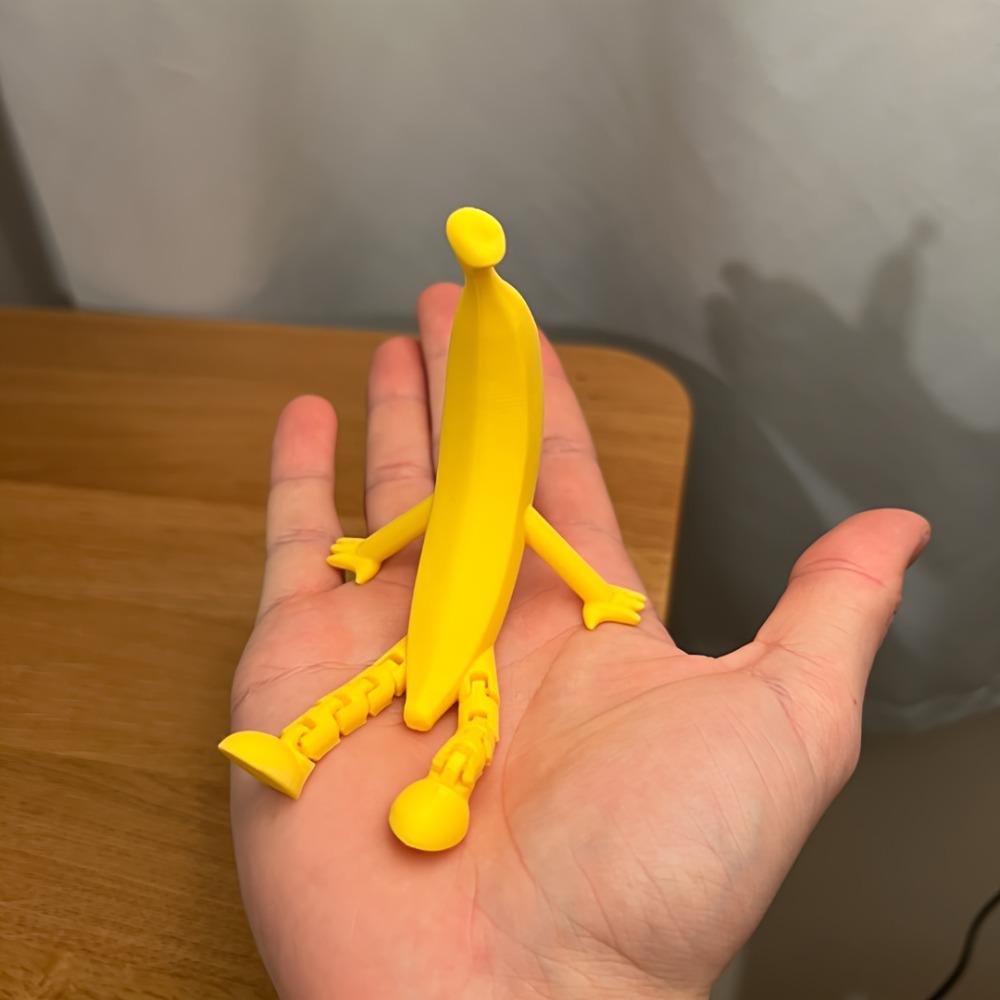 1PC 3D Printed Naughty Banana, Refuse Anxiety, Banana-free Desktop Ornament Gift, Movable Joints, Minions