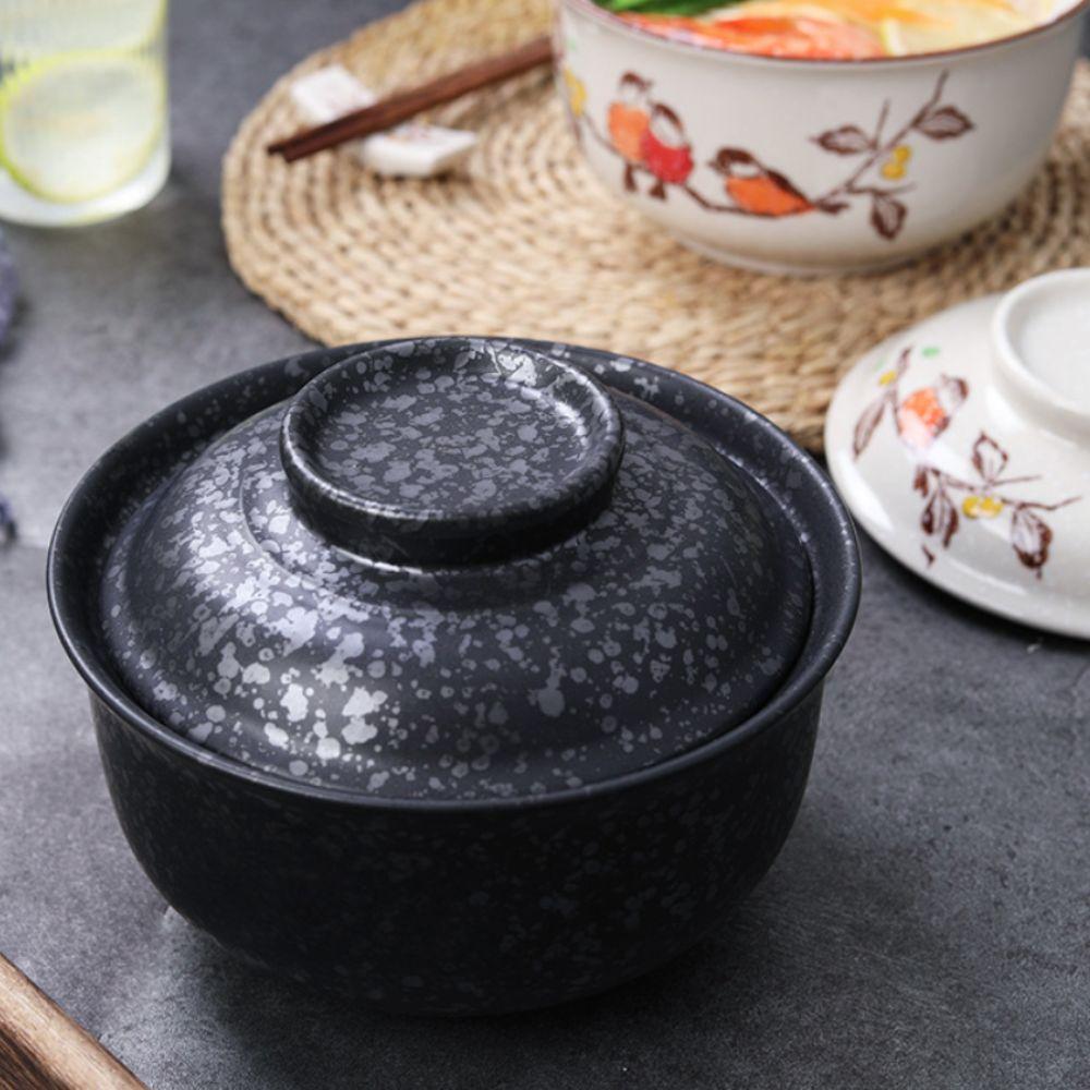 With Lid Japanese Style Ceramic Ramen Bowl 750 Ml Instant Noodle Bowl Household Soup Bowls  Home