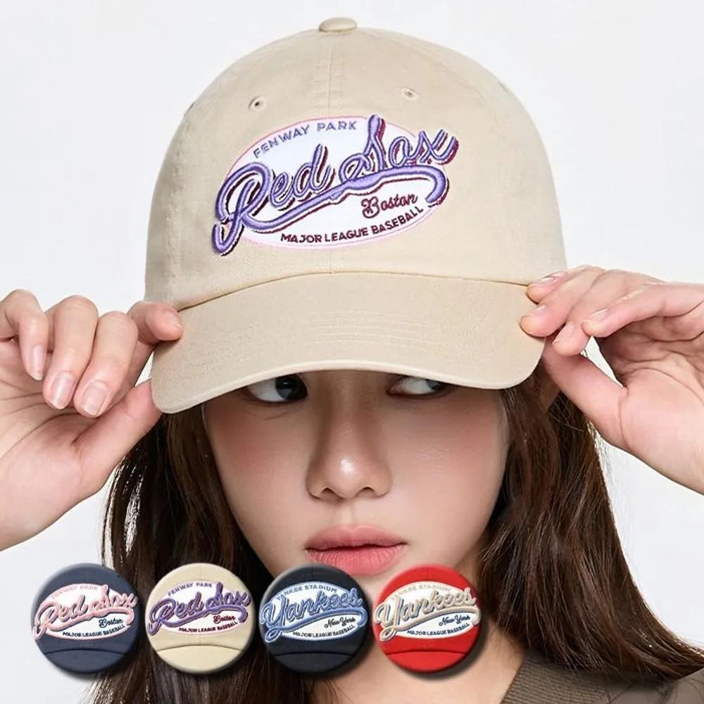 Unisex Street Oval Cursive Unstructured Ball Cap (3ACPV016N) black