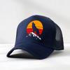 Four Seasons Trucker Cap Men Women Snapback Hip Hop Baseball Cap sunset Wolf Adjustable Visor Hat Mesh Breathable Hats
