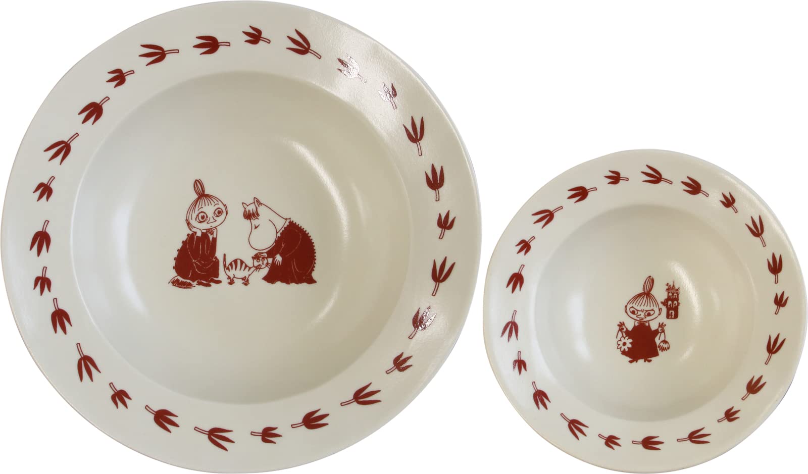 

World Create Moomin Rimmed Bowl Set, Hasami Ware, Red, 14640