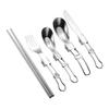 Portable Stainless Steel Camping Cutlery Set: Fork, Spoon, Chopsticks, Folding Yuanbao Spoon, Alloy Fork
