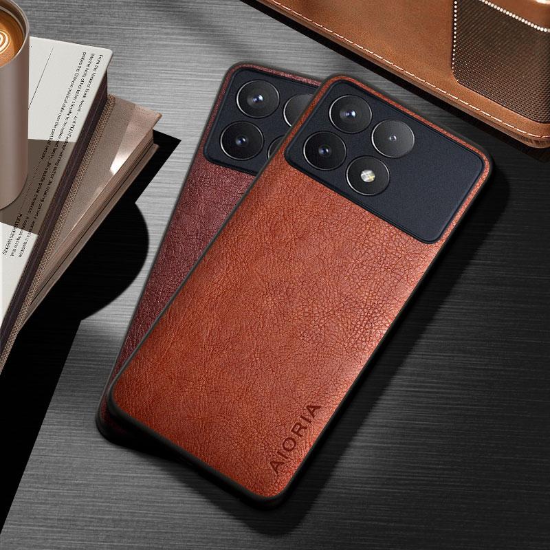 Case for Xiaomi POCO X6 X5 X4 X3 Pro NFC GT Funda Solid Color Durable Classical Business Leather Cover for Poco X6 Pro Case