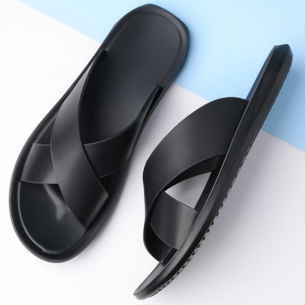 Herr Sommar Tofflor Utomhus Casual Strand Sandaler Herr Stor Storlek Tofflor Stor Storlek 47 48 Läder Sandaler Herr Platta Tofflor