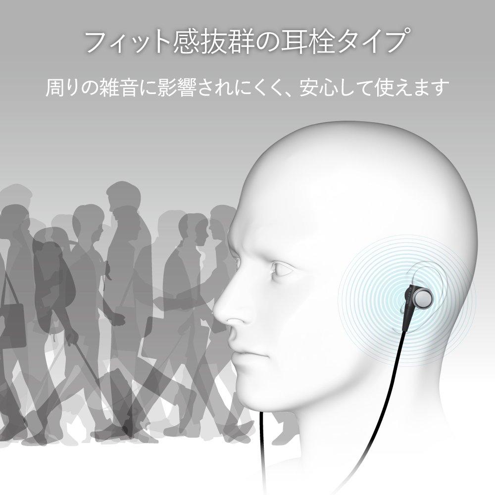 ELECOM Earphones Headphones with Microphone and Remote Control Canal CS200 Silver EHP-CS200MSV