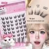 Self-Adhesive Natural Fishtail False Eyelashes - Beginner-Friendly, No Glue Needed, Wide Band