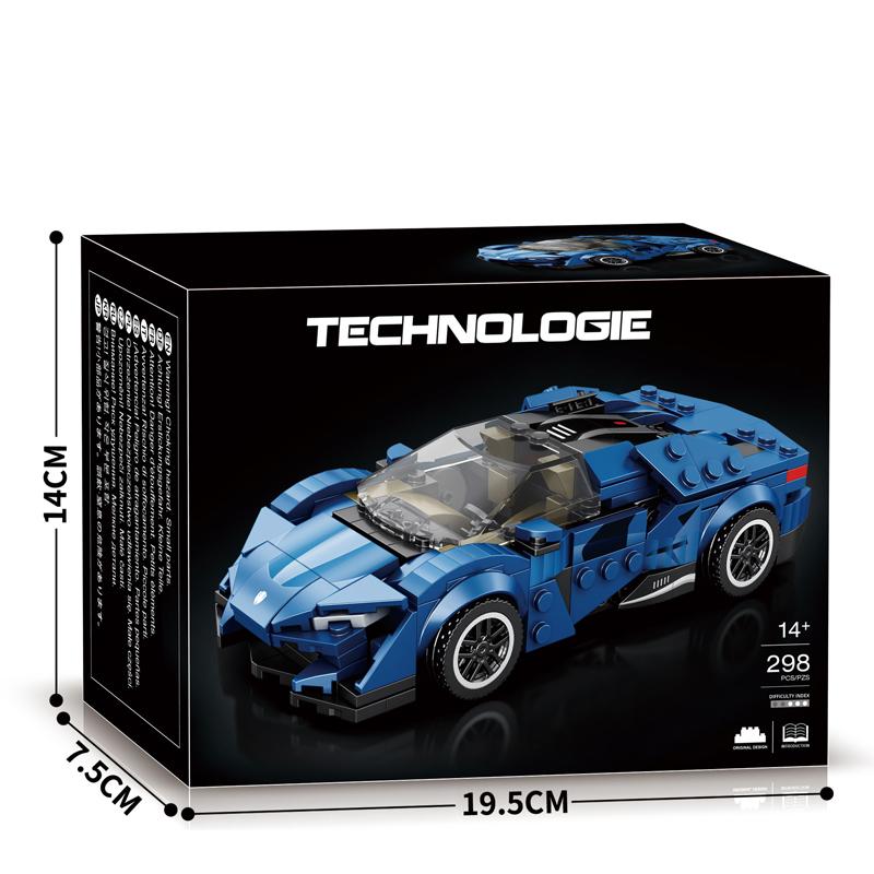 Non-Toxic 298Pcs City Racing Building Blocks 1:24 Car Model Assembly Bricks Toys Desktop Decoration Display Children Toys Holiday Gifts