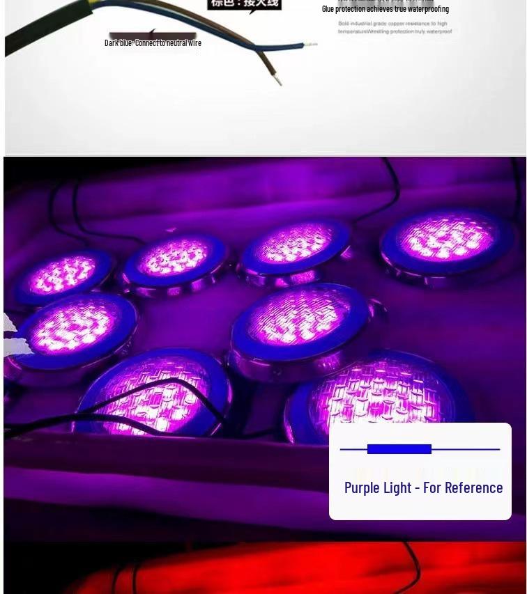 Waterproof Colorful LED Underwater Pool Light - Round Spotlight for Fish Ponds