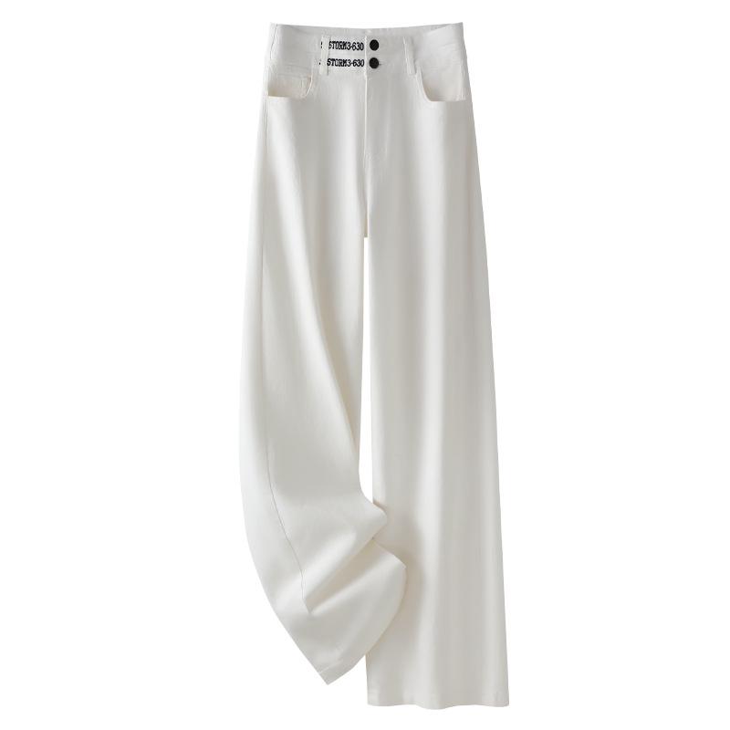

Women s High Waist Embroidered White Wide Leg Jeans - Spring 2025 2XL