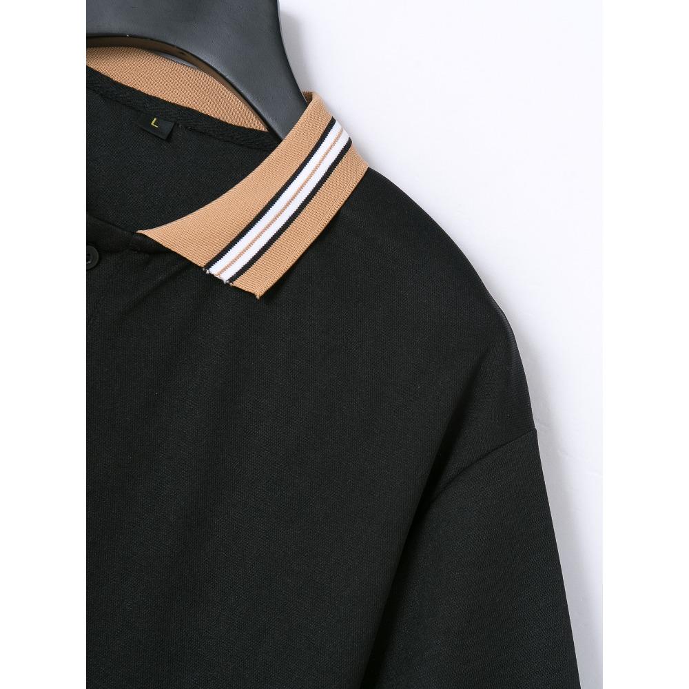 Men's Summer Casual Sports Solid Color Short Sleeved Polo Shirt
