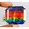 CERTIFIED 141 Ct Natural Ammolite Pendant 925 Solid Silver Emerald Cut Gemstone