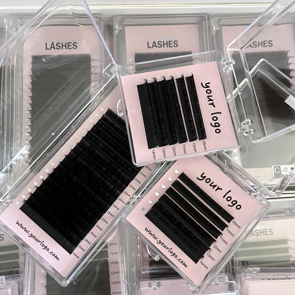 S M L XL Easy Fanning Individual False Eyelashes Trays Volume Eyelash Extension Trays for Eyelash Extensions Plastic box&0.03 mm&D&Mix чёрный