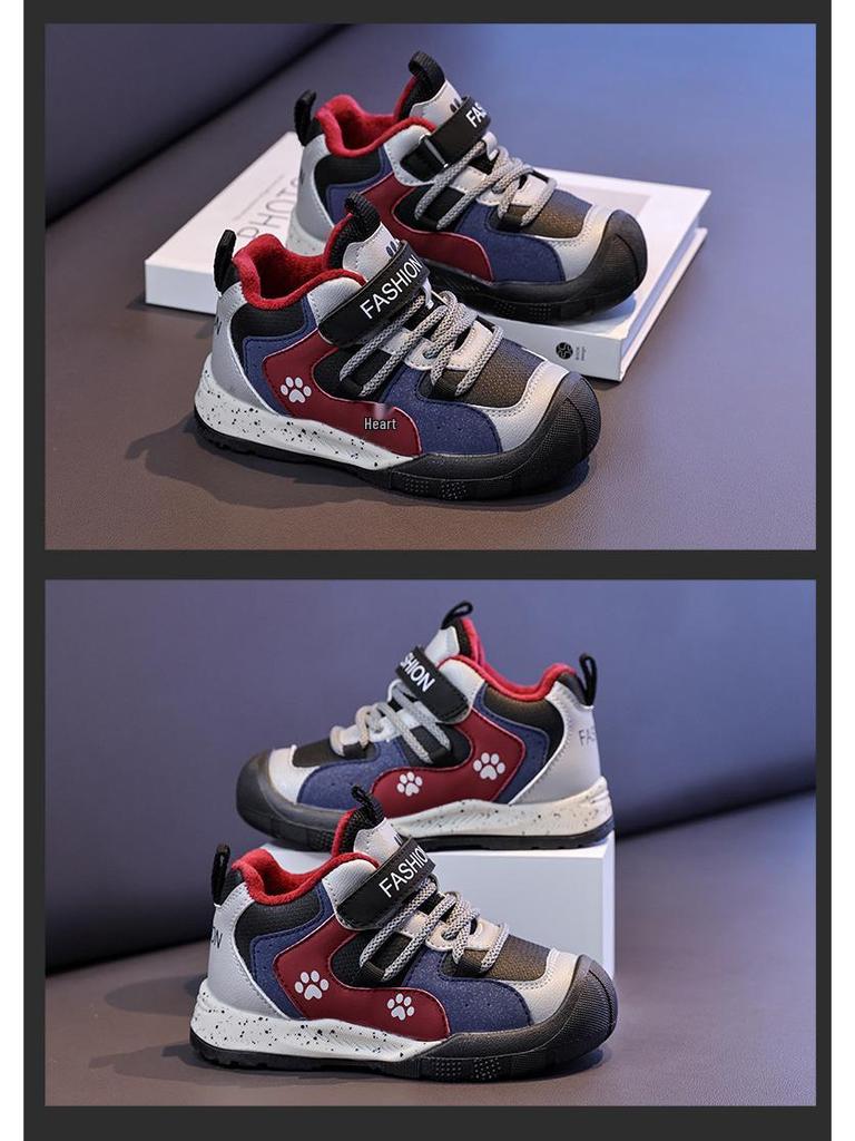 Winter Cotton Sports Shoes for Kids - Girls' and Boys' Versatile Velvet-Lined Running Shoes