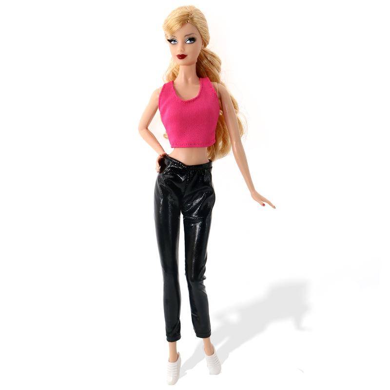 30cm Doll Clothes, Fashion Denim Jeans & Vest Outfit Set, Causal Style Doll Pants and Top, Changeable Clothes for Doll Toys, Gift for Girls