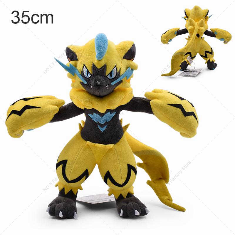 Cute Plush Dolls Charizard Lunala Solgaleo Zeraora Lucario Soft Throw Pillow Toys For Kids Gifts