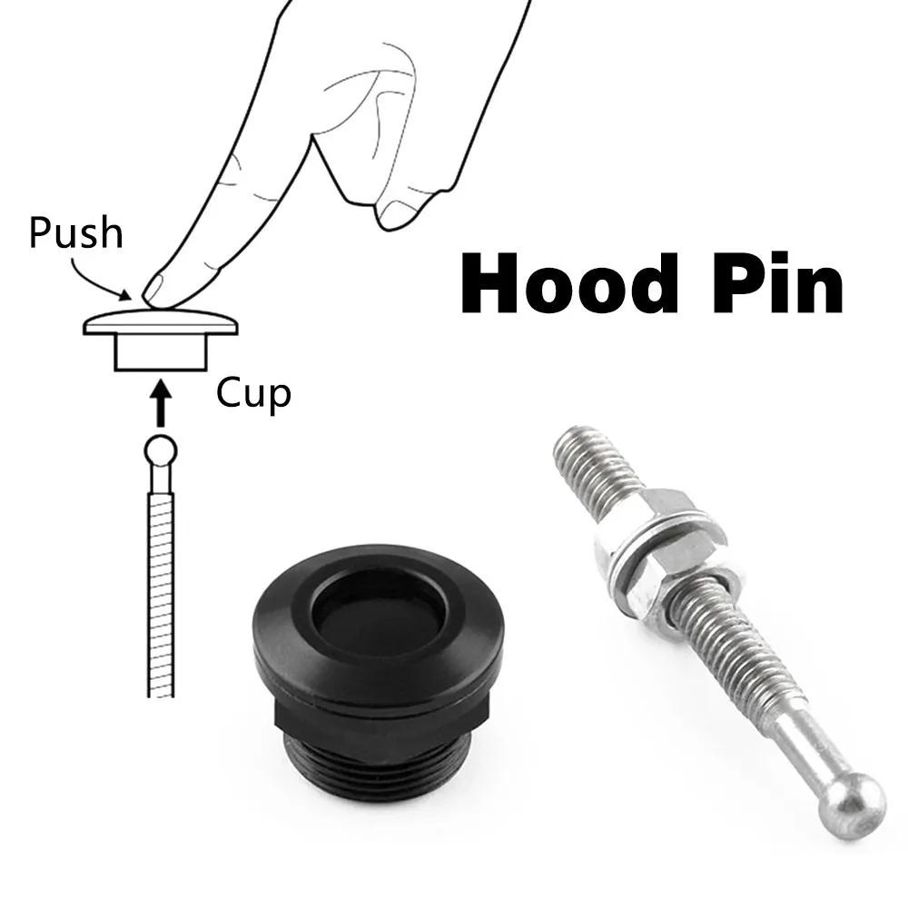1Pc/4Pc Universal 22mm Car Push Button Bonnet Hood Pin Lock Clip Kit Quick Release Latch Engine Bonnets Auto Accessories HL-1001