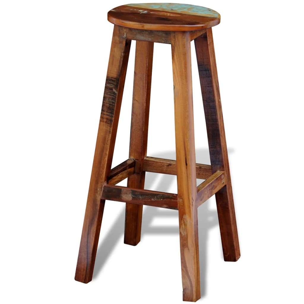 Vidaxl Bar Stool, Solid Reclaimed Wood