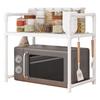Two Floors Microwave Shelf Organizer, Moisture And Rust Proof Microwave Countertop Organizer,Tableware Storage  Stand