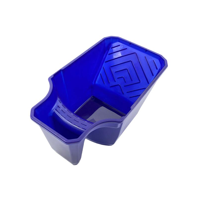 

4-дюймовый ручной стаканчик для краски с держателем валика - прочный полипропиленовый материал, большая емкость, удобный для кистей и валиков синий