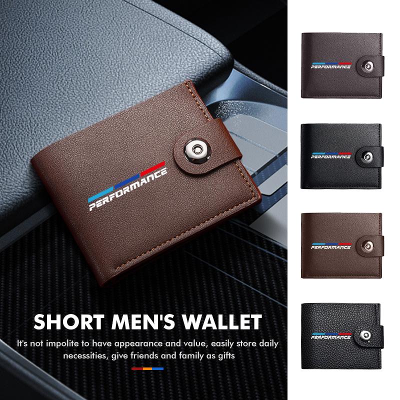 OMPC8 Leather Wallet Short Multi Credit Card Holder Male Purse Money For BMW 1 3 5 Series G30 G32 G38 2021 2020 2019 2018 E46 E91