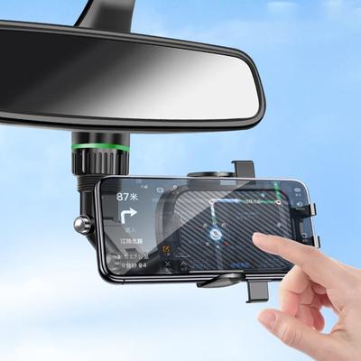 מחזיק טלפון מראה אחורית לרכב 360° מסתובב טלפון הר מחזיק GPS מחזיק טלפון אוניברסלי לרכב לכל הסמארטפונים
