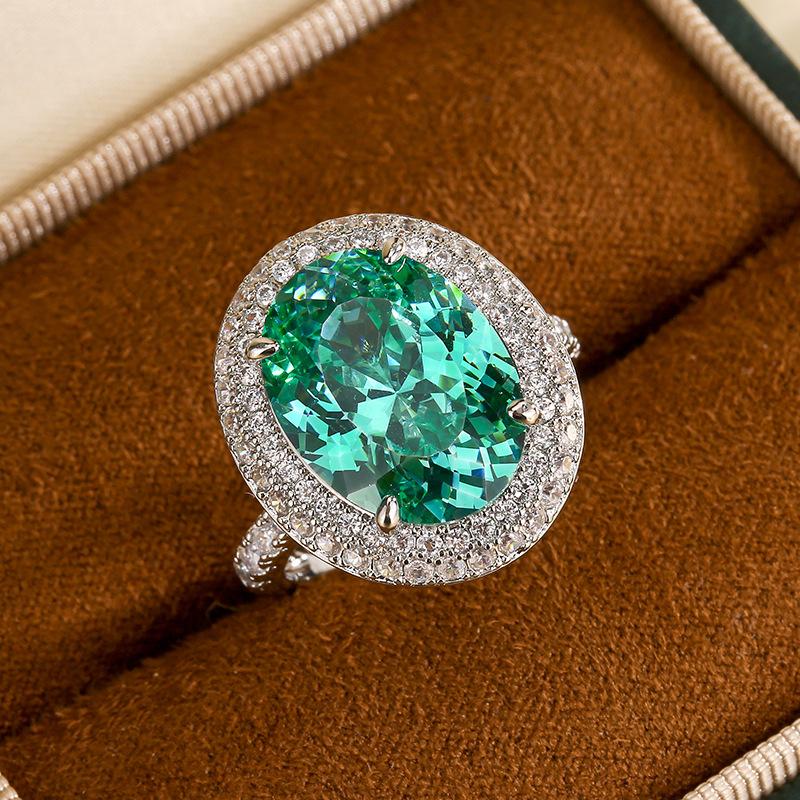 

Ювелирные изделия Медное основание Позолоченное Ретро Имитация Пара Зеленое Кольцо Женское 12 * 16