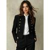 TIFICY Women's Fashion Casual Solid Color Print Fall Winter Long Sleeve Stand-Neck Jackets & Coats