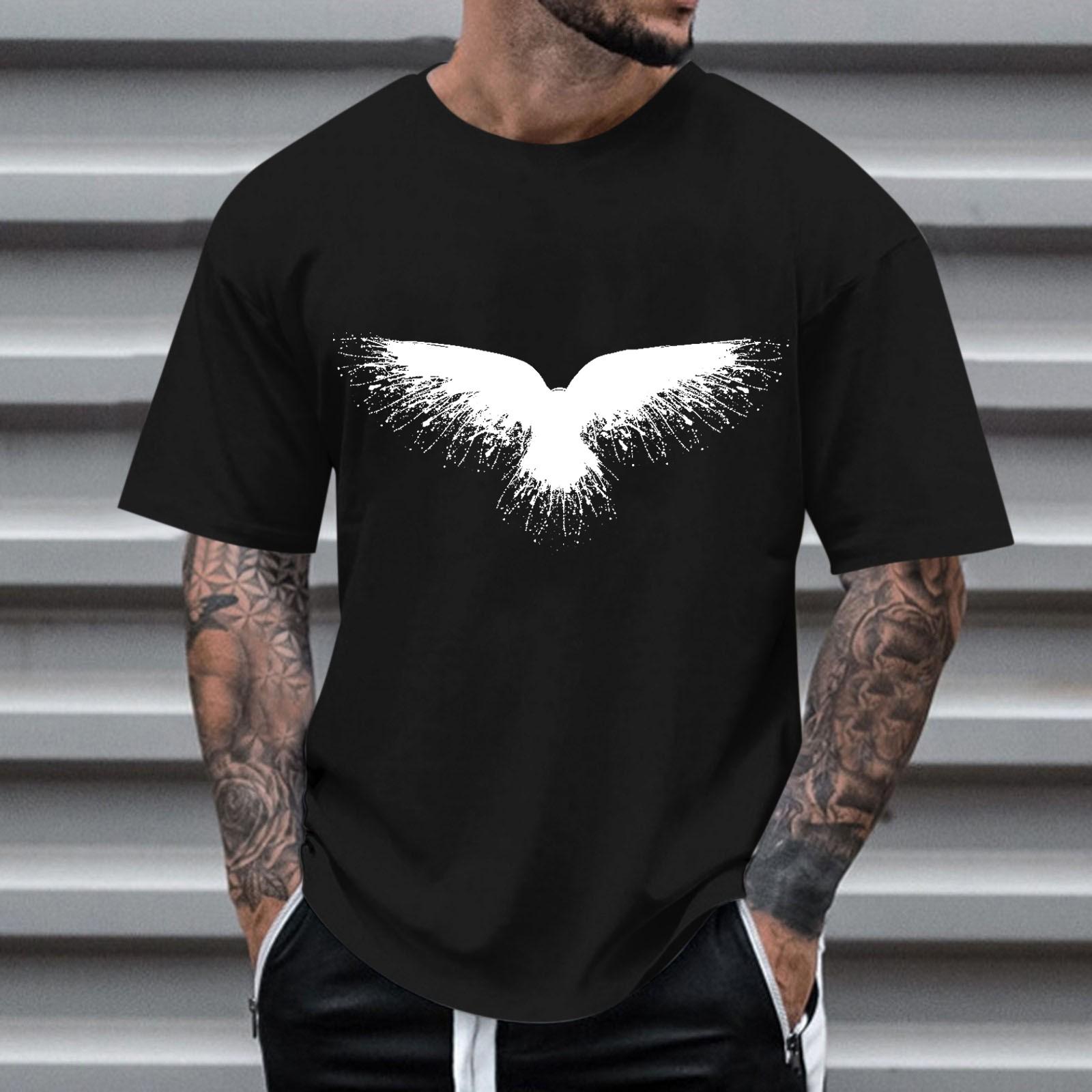 

Мужская повседневная футболка с короткими рукавами и нижней рубашкой с рукавами реглан XXL чёрный