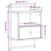 Wall Mounted Nightstand Grey Sonoma 40 x 30 x 61 cm Particleboard