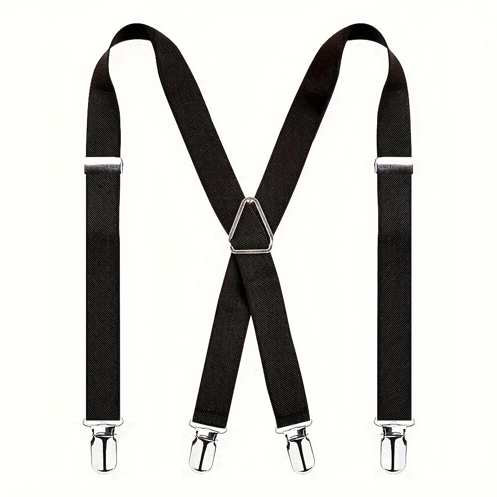 

Heavy Duty Y-Back Suspenders Adjustable Elastic Straps Strong Clips Hiking Back Braces Men Women Outdoor Sport Camp Travel Brace чёрный