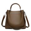 Simple Generous Solid Color Women's Handbags New Style Large Capacity Ladies Bucket Bag High End PU Leather Single Shoulder Bag for Mother's Day Gifts