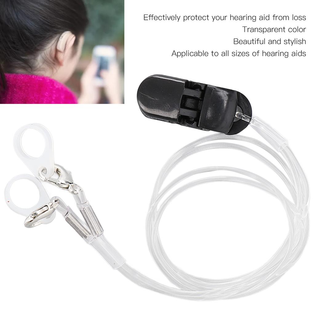 Hearing Aids Clip Rope Prevent Lost Hearing Aids Fixation Lanyard Clip Holder For Seniors Transparent