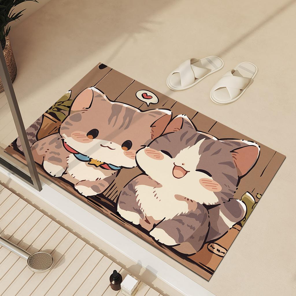 Anime Cartoon Bathroom Bath Mat Anti Slip Foot Mats Super Absorbent Quick Dry Shower Toilet Carpet Doormat Washable