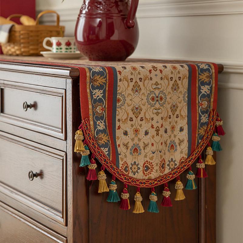 American Retro Tassel Table Runner for TV Cabinets and Tea Tables