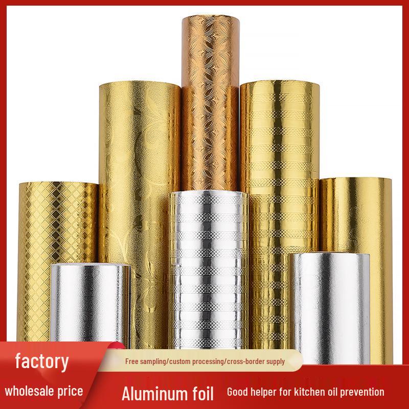 Thickened Waterproof High-Temp Resistant Aluminum Foil Kitchen Cabinet Self-Adhesive Oil-Proof Sticker