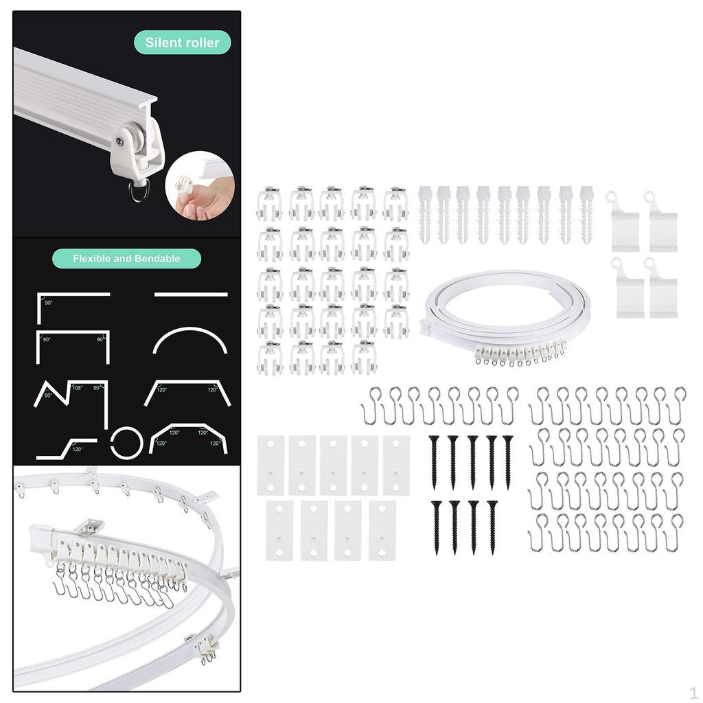 Ceiling Curtain Track Set Fittings Heavy Duty Multifunctional Durable Mounting Hardware for RV