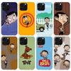 Kreslený kryt na telefon Mr. Bean pro iPhone 17 Air 16 15 Pro Max 14 Plus 13 Mini 12 11 Kryt 7 8 SE Silikonový obal Potisk Fundas 17 Air