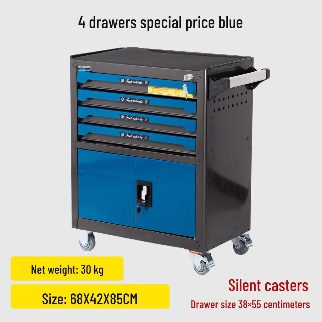 Multi-Layer Thickened Tool Cabinet with Casters for Auto Repair