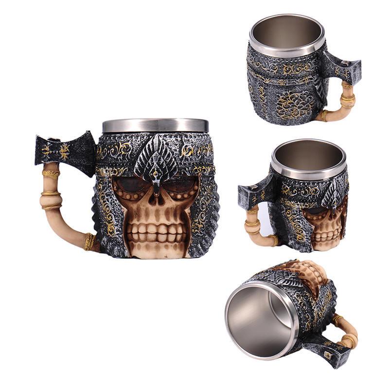 Buy 1Piece Striking Skull Warrior Tankard Viking Skull Beer Mug Gothic