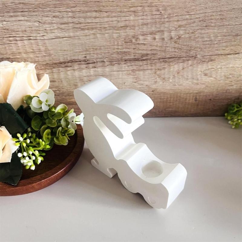 3D Rabbits Candle Holder Silicone Molds Epoxy Resin Molds Ornament Easters Rabbits Candlestick Molds Plasters Molds