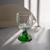 Irregular Wine Glass Vintage Low Leg Drink Coffee Cup Green Cocktail Fruit Glass for Home Ins Drink Mug Red Wine Ripple Cup