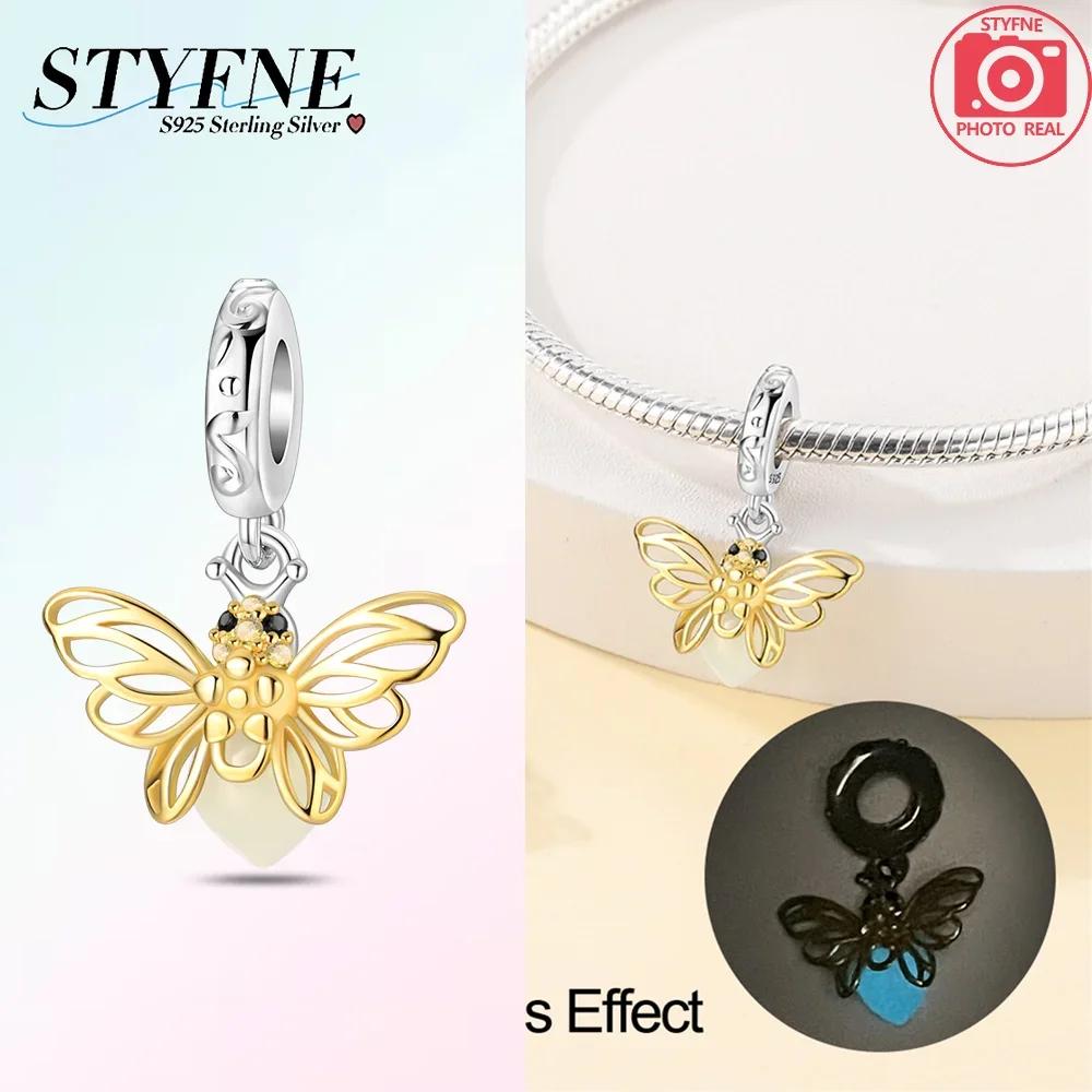Cute Copper Gold Color Fireflies Luminous Charms Beads Fit Original Bracelets Diy Jewelry Gift Making
