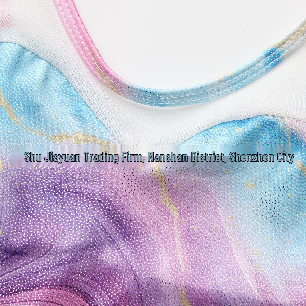 Silver Mesh Children's Gymnastics Leotard and Shorts Dancewear Set