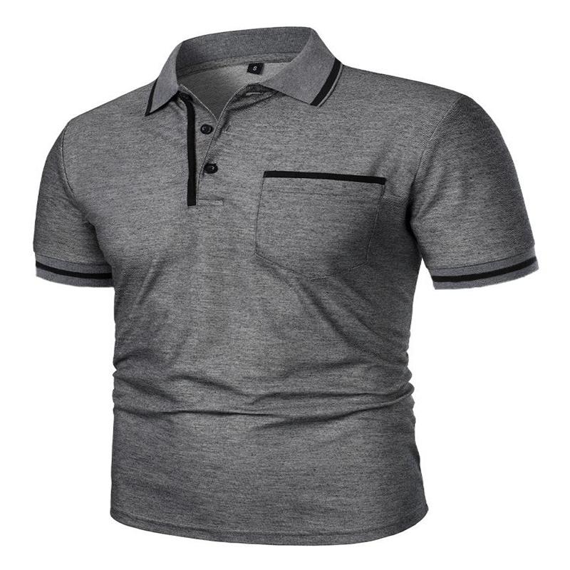 2026 Summer Men's Short-sleeved Turtleneck POLO Shirt, Simple Business Casual Pure Color Style, Breathable and Versatile