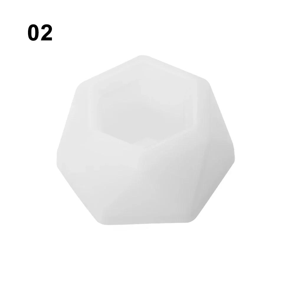 Mini Silicone Plant Pot Molds Form Arts Craft Polygonal Casting Moulds DIY Succulent Flowerpot Candle Holder Concrete Clay Mold
