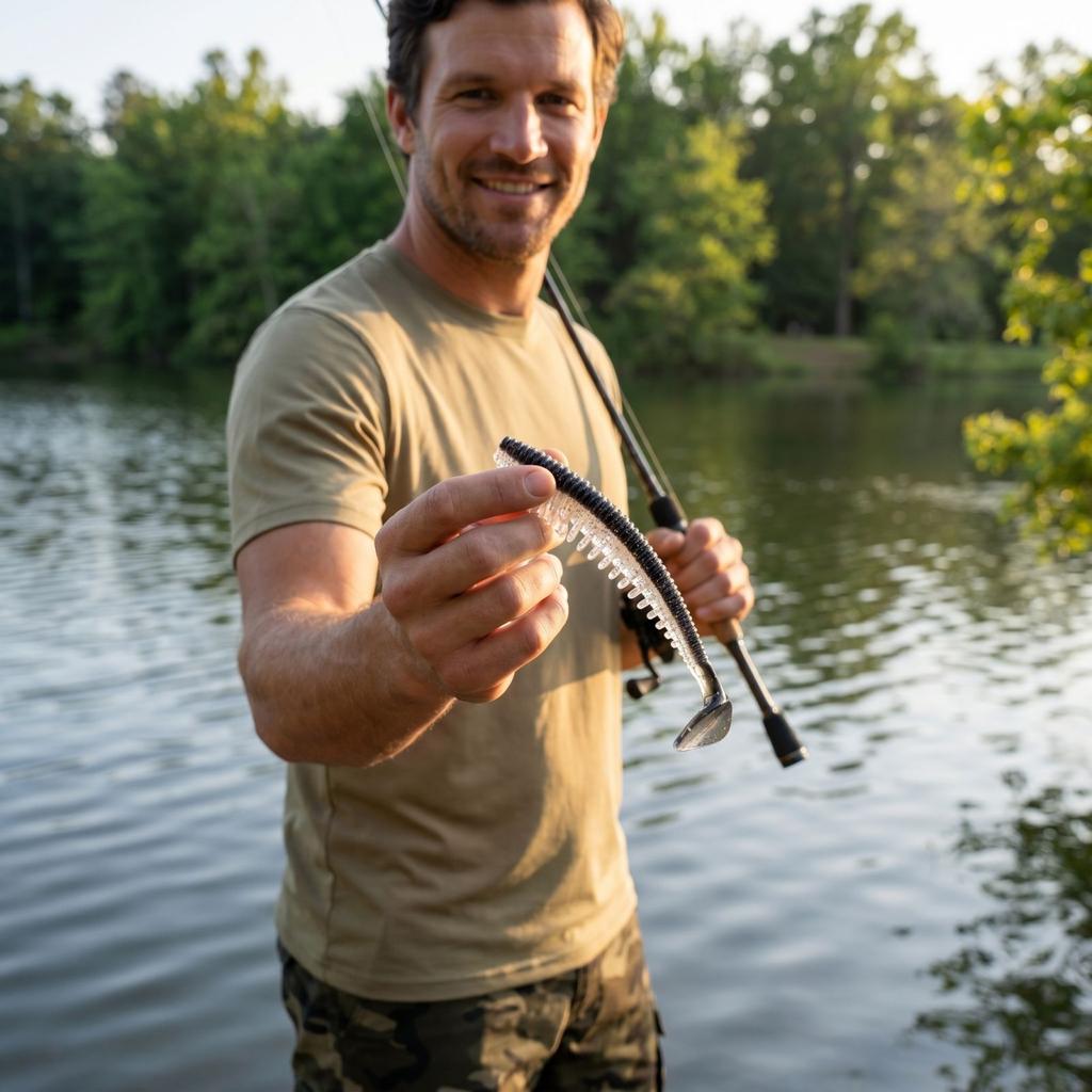 Ribbed T-Tail Soft Micro Long for Saltwater Bass