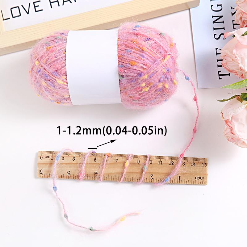 1 rull Håndlaget DIY Høy kvalitet Myk Komfortabel 50g/nøste Regnbuefarge Prikk Strikking Hekling