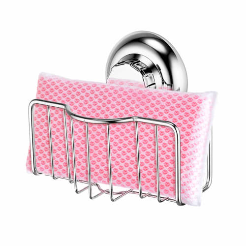 MaxHold Stainless Steel Sponge Holder, Sponge Rack, Scrubbing Pad Holder, Sponge Station, Sponge Storage, Sink Storage with Suction Cups, Rust-Resista